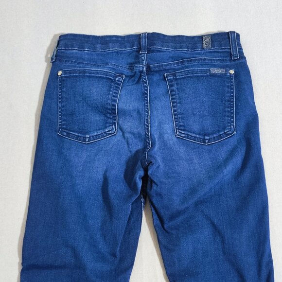 7 For all Mankind jeans women's size 29 ink blue colour mid-rise skinny denim - Picture 4 of 14